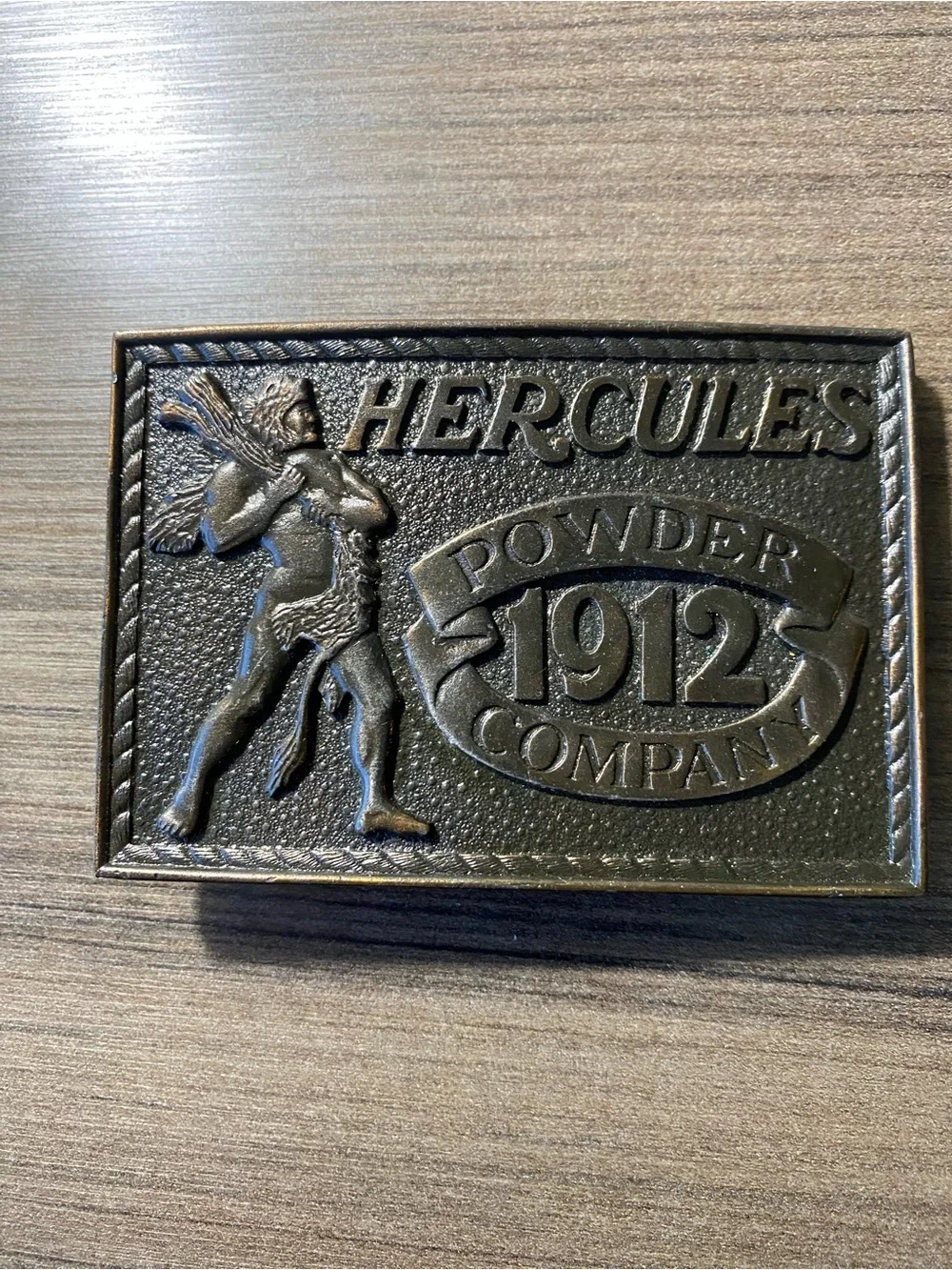 HERCULES POWDER COMPANY 1912 Brass Belt Buckle 1980 Limited Edition Mint Cond